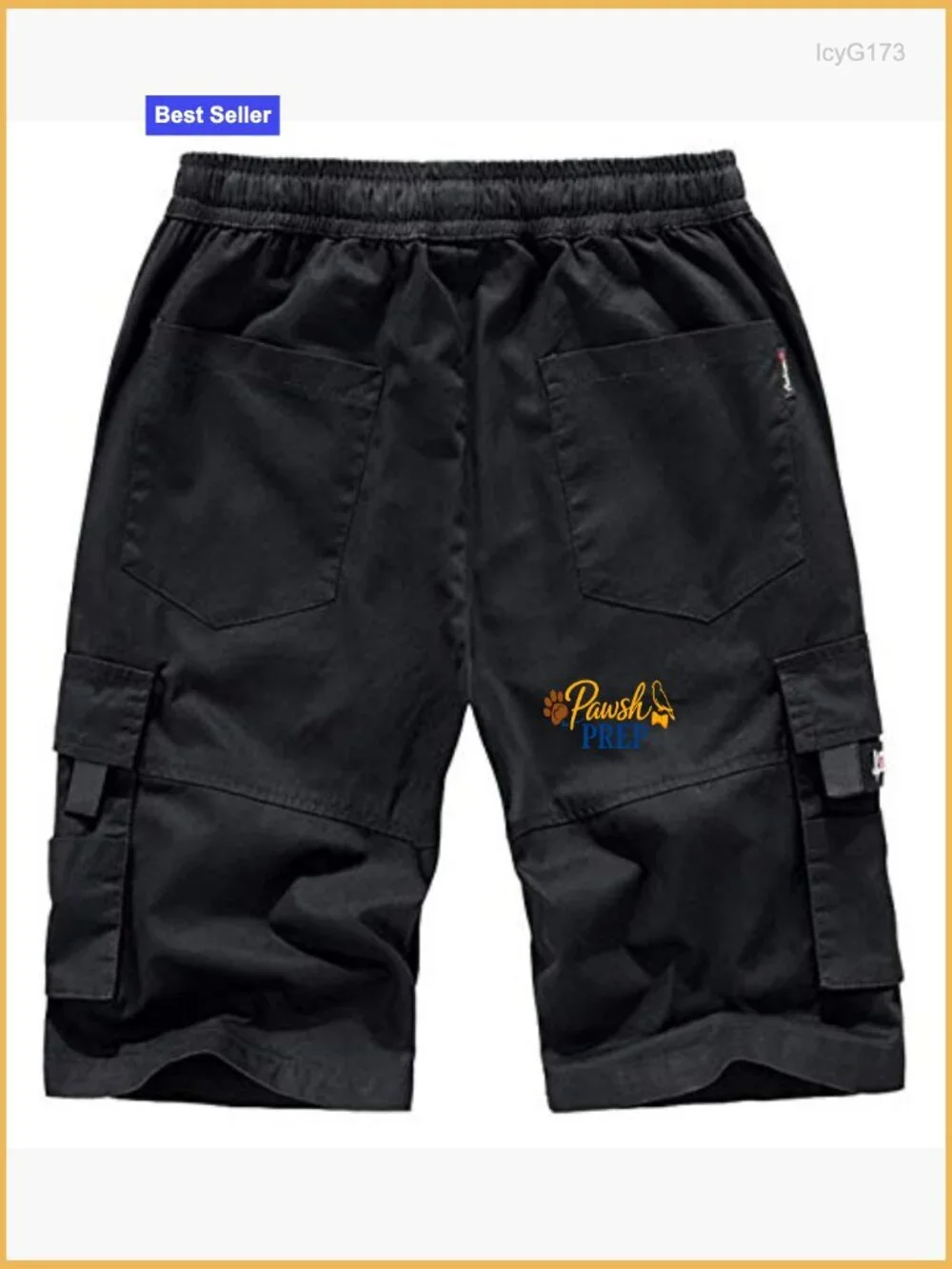 Women's Cotton Cargo Bermuda Shorts 6 Pockets Elastic Waist